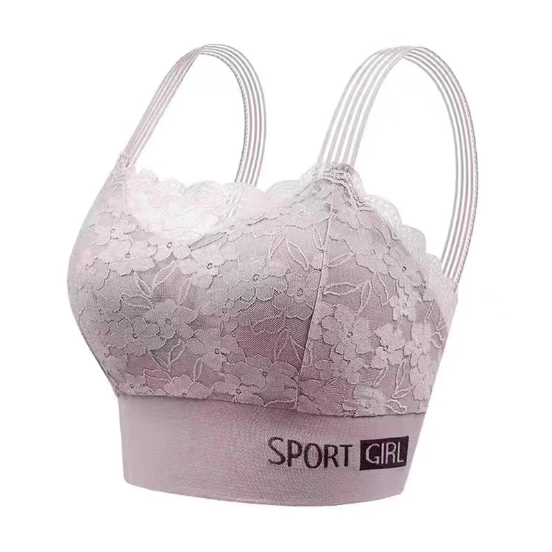 Sexy Lace Seamless Large Size Women's Bra Comfortable Breathable Sports Beauty Back Vest Sleep Gathered Wrapped Chest Tube Top