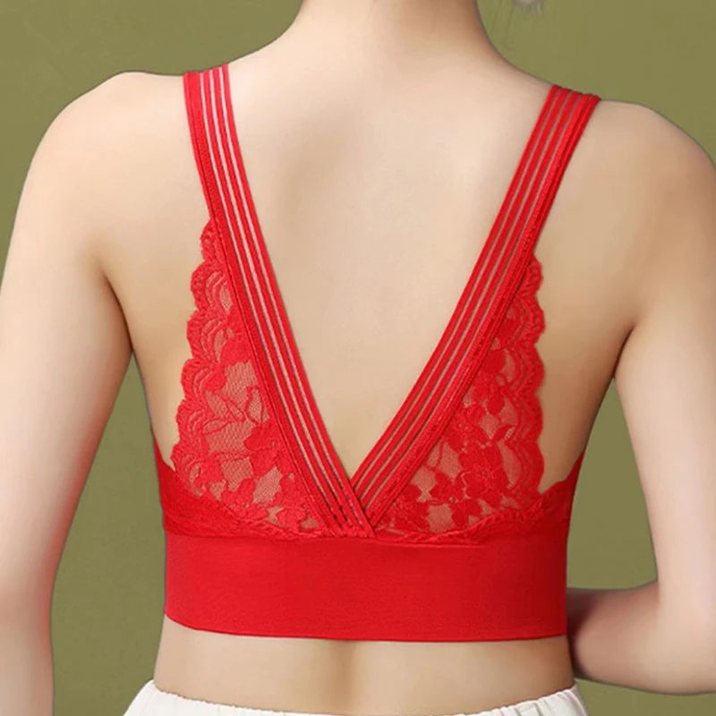 Sexy Lace Seamless Large Size Women's Bra Comfortable Breathable Sports Beauty Back Vest Sleep Gathered Wrapped Chest Tube Top