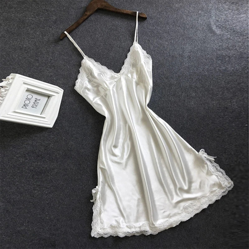 Bowknot Transparent Sexy Underwear Lace Tulle Hollow Suspender Nightdress