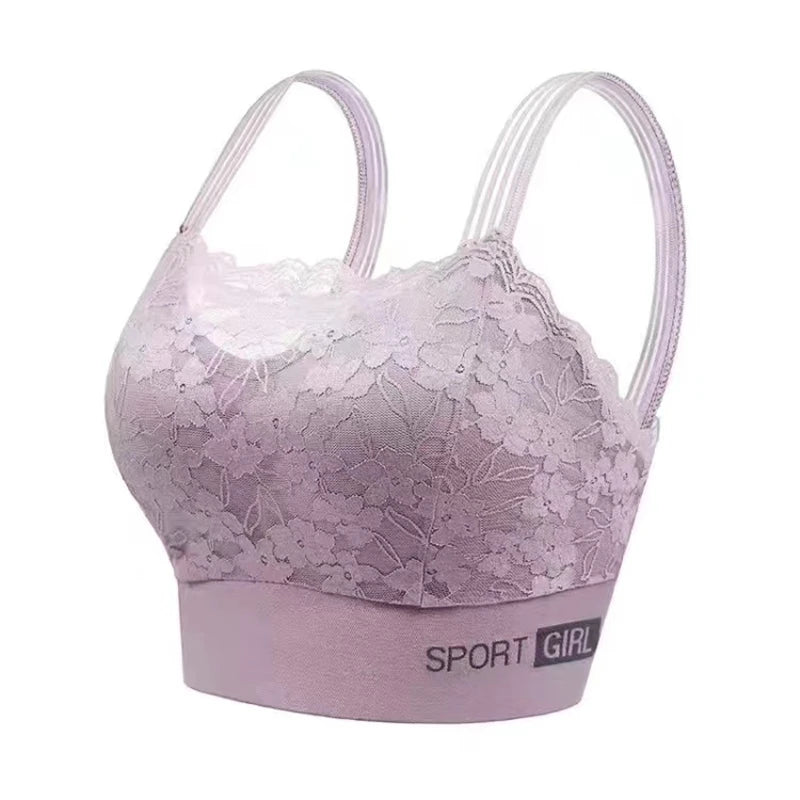 Sexy Lace Seamless Large Size Women's Bra Comfortable Breathable Sports Beauty Back Vest Sleep Gathered Wrapped Chest Tube Top