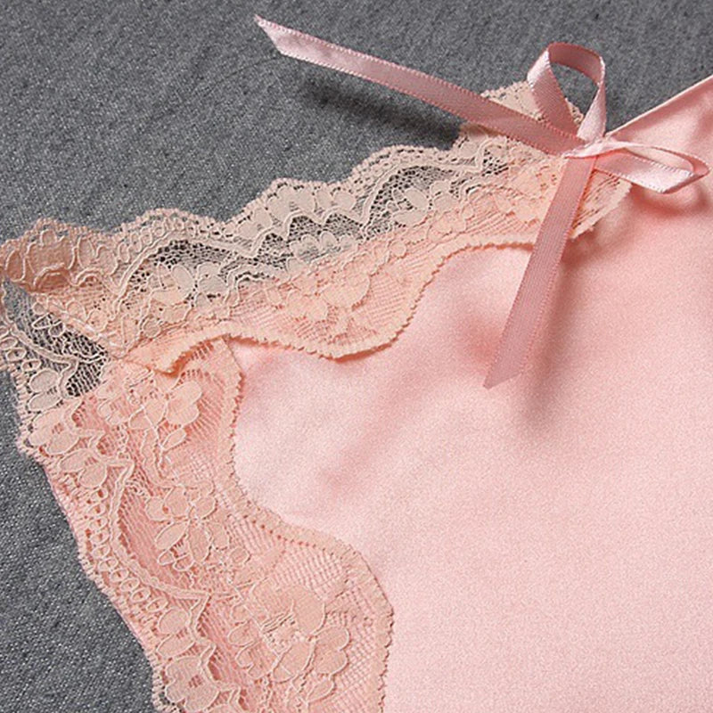 Bowknot Transparent Sexy Underwear Lace Tulle Hollow Suspender Nightdress