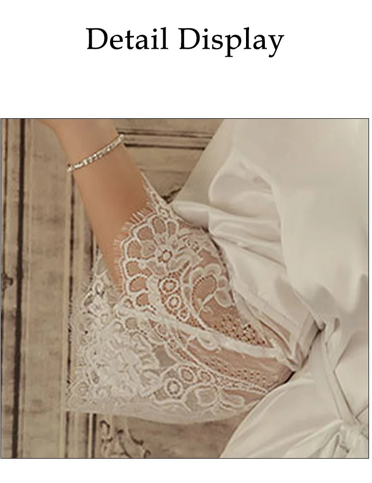 Fashion Women Sexy Silk Dressing Lace Belt Bath Robe Nightwear Female Home Wear Nightdress Lingerie For Ladied